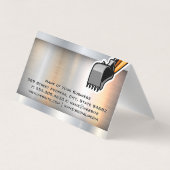 Baufahrzeug | Metallische Visitenkarte Visitenkarten (Rückseite)