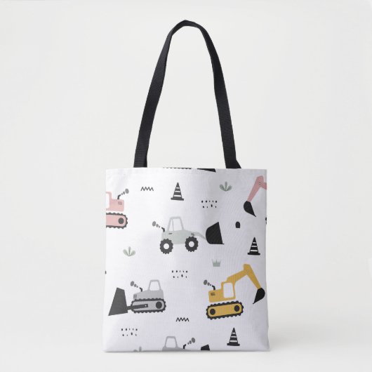 Baufahrzeug-Muster Totbeutel Tasche (Vorderseite)
