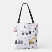 Baufahrzeug-Muster Totbeutel Tasche (Rückseite)