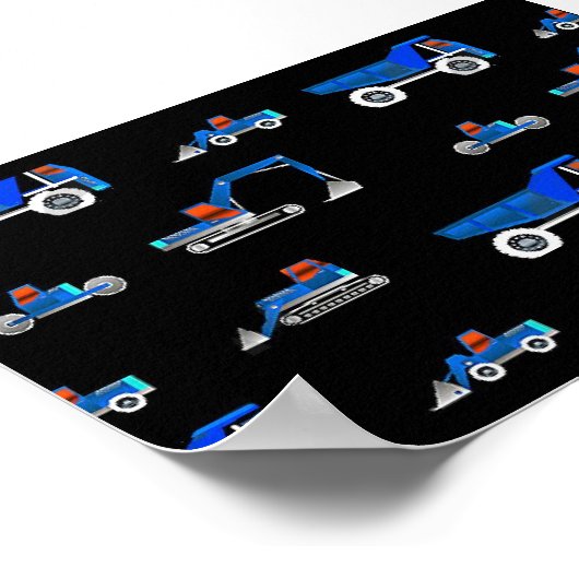 Baufahrzeug Poster (Ecke)