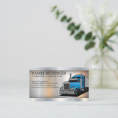 Baufahrzeug | Semi Truck | Metallic Visitenkarte (Stehend Vorderseite)