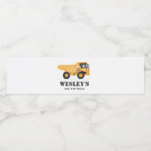 Baufahrzeug-Sprengwagen Geburtstag Wasserflaschenetikett (Einzelnes Label)