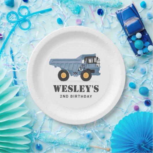 Baufahrzeug-Sprengwagen Geburtstagspartei Pappteller (Party)