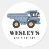 Baufahrzeug-Sprengwagen Geburtstagspartei Runder Aufkleber (Vorderseite)