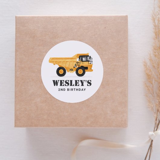 Baufahrzeug-Sprengwagen Geburtstagspartei Runder Aufkleber