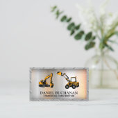 Baufahrzeug | Stahlgittergrenze Visitenkarte (Stehend Vorderseite)