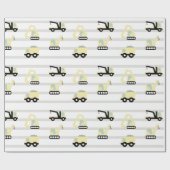 Baufahrzeug und Straßenmuster Geschenkpapier (Flach)