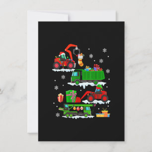 Baufahrzeug Weihnachtsfahrzeuge Winter B Einladung