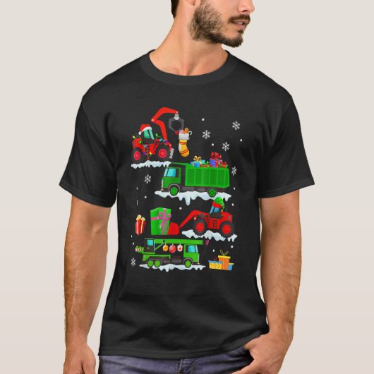 Baufahrzeug Weihnachtsfahrzeuge Winter B T-Shirt (Vorderseite)