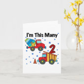 Baufahrzeuge 2. Geburtstagsgeschenke Karte (Gelbe Blume)