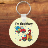 Baufahrzeuge 2. Geburtstagsgeschenke Schlüsselanhänger (Vorderseite)