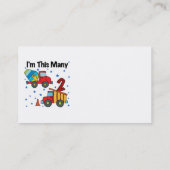 Baufahrzeuge 2. Geburtstagsgeschenke Visitenkarte (Rückseite)