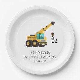 Baufahrzeuge aller Altersklassen Pappteller