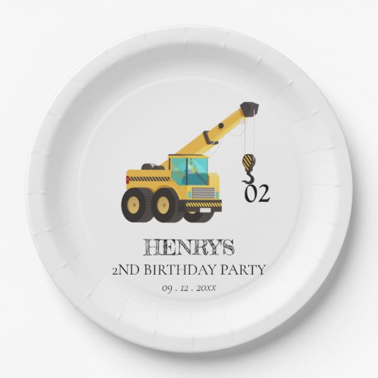 Baufahrzeuge aller Altersklassen Pappteller (Vorderseite)