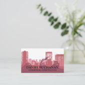 Baufahrzeuge arbeiten vor Ort Visitenkarte (Stehend Vorderseite)