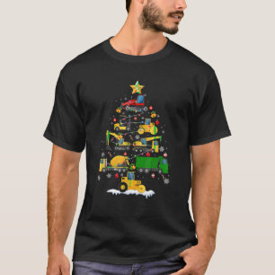 Baufahrzeuge Bagger Christbaum Dec T-Shirt