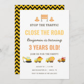 Baufahrzeuge Boy Birthday Party Einladung (Vorne/Hinten)