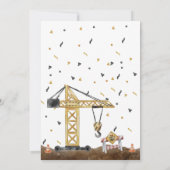 Baufahrzeuge Boy Birthday Party Einladung (Rückseite)