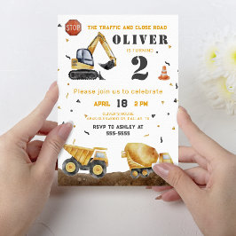 Baufahrzeuge Boy Birthday Party Einladung