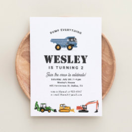 Baufahrzeuge Boy Birthday Party Einladung