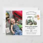 Baufahrzeuge Boy Birthday Party Foto Einladung (Vorderseite)