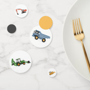 Baufahrzeuge Geburtstag Konfetti