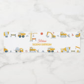 Baufahrzeuge Geburtswasserflasche Wasserflaschenetikett (Einzelnes Label)