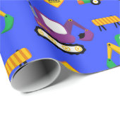 Baufahrzeuge Geschenkpapier (Rolleneckpunkt)