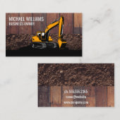 Baufahrzeuge | Holz | Erdbewegung Visitenkarte (Vorne/Hinten)