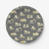 Baufahrzeuge Jungen Geburtstag Pappteller (Vorderseite)