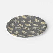 Baufahrzeuge Jungen Geburtstag Pappteller (Schrägansicht)