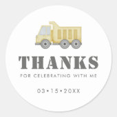 Baufahrzeuge Jungen zum Geburtstag Runder Aufkleber (Vorderseite)