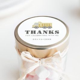 Baufahrzeuge Jungen zum Geburtstag Runder Aufkleber