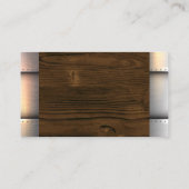 Baufahrzeuge | Metal Rivets Wood Visitenkarte (Rückseite)