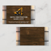 Baufahrzeuge | Metal Rivets Wood Visitenkarte (Vorne/Hinten)