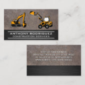 Baufahrzeuge | Metall Visitenkarte (Vorne/Hinten)