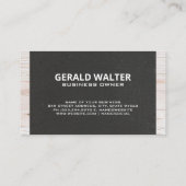 Baufahrzeuge | Metallholz Visitenkarte (Rückseite)