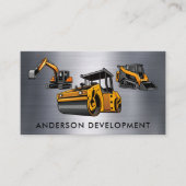 Baufahrzeuge | Metallholz Visitenkarte (Vorderseite)