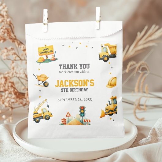 Baufahrzeuge Schubkarren Geschenktütchen