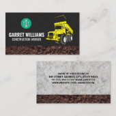 Baufahrzeuge Schubkarren | Schraubenwerkzeuge Visitenkarte (Vorne/Hinten)