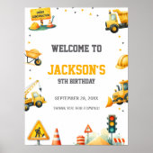 Baufahrzeuge Sprungwagen Begrüßungszeichen Poster (Vorne)