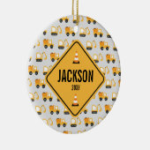 Baufahrzeuge - Umschlagwagen & Digger Keramik Ornament (Rechts)