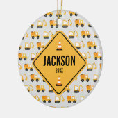 Baufahrzeuge - Umschlagwagen & Digger Keramik Ornament (Links)