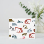 Baufahrzeugmuster Postkarte (Stehend Vorderseite)