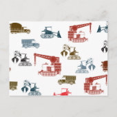 Baufahrzeugmuster Postkarte (Vorderseite)