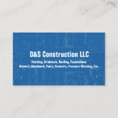 Baufirma Blueprint Visitenkarte (Rückseite)