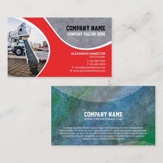 Baufirma Business Card (Beton) Visitenkarte (Vorne/Hinten)