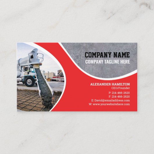 Baufirma Business Card (Beton) Visitenkarte (Vorderseite)