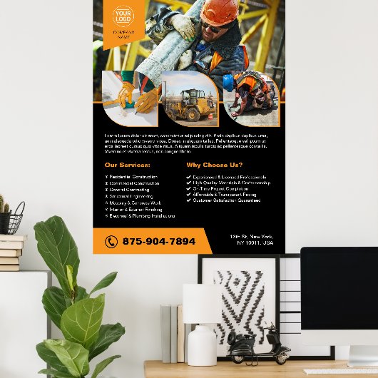 Baufirma Custom Poster (Heimbüro)