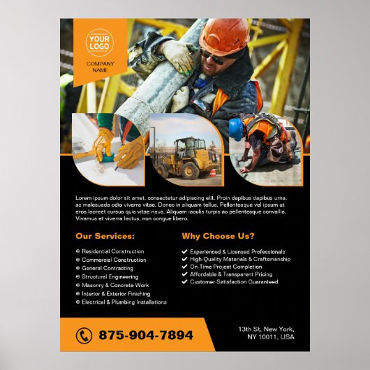 Baufirma Custom Poster (Vorne)